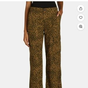 No Boundaries Leopard Print Straight Leg Pants - Brown and Black